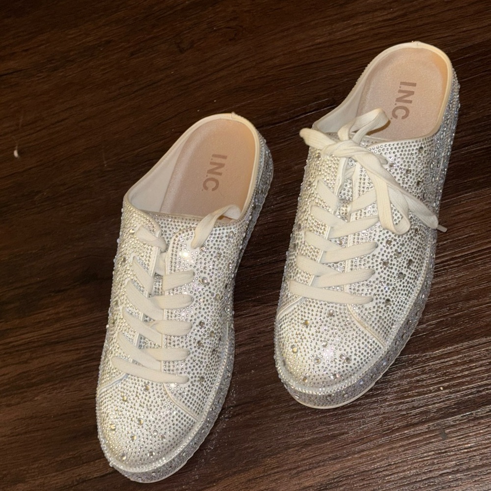 INC International Concepts Women's Sparkling Silver Sneakers